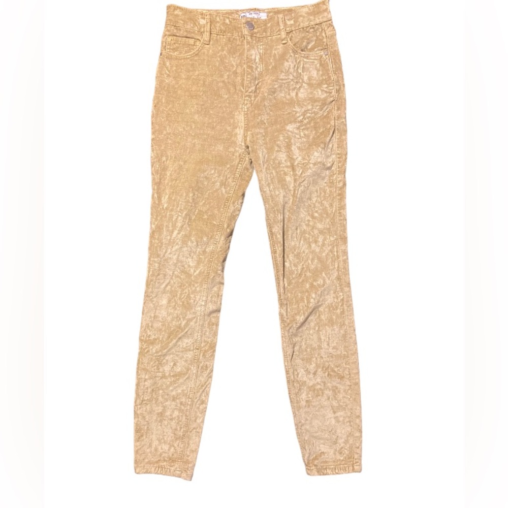 Free People yellow velvet skinny pants size 26